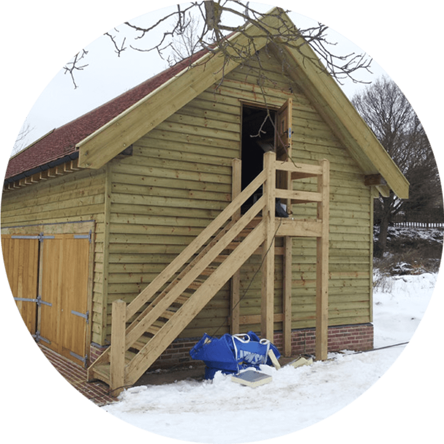 timber framed building